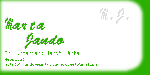 marta jando business card