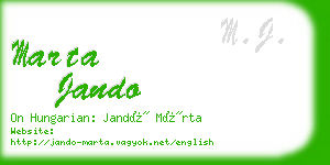 marta jando business card